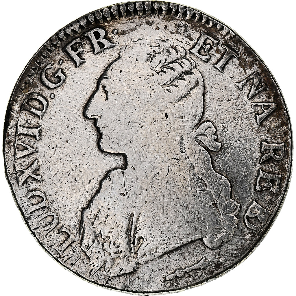 France, Louis XVI, Écu de Béarn aux branches d'olivier, 1781, Pau, Silver
