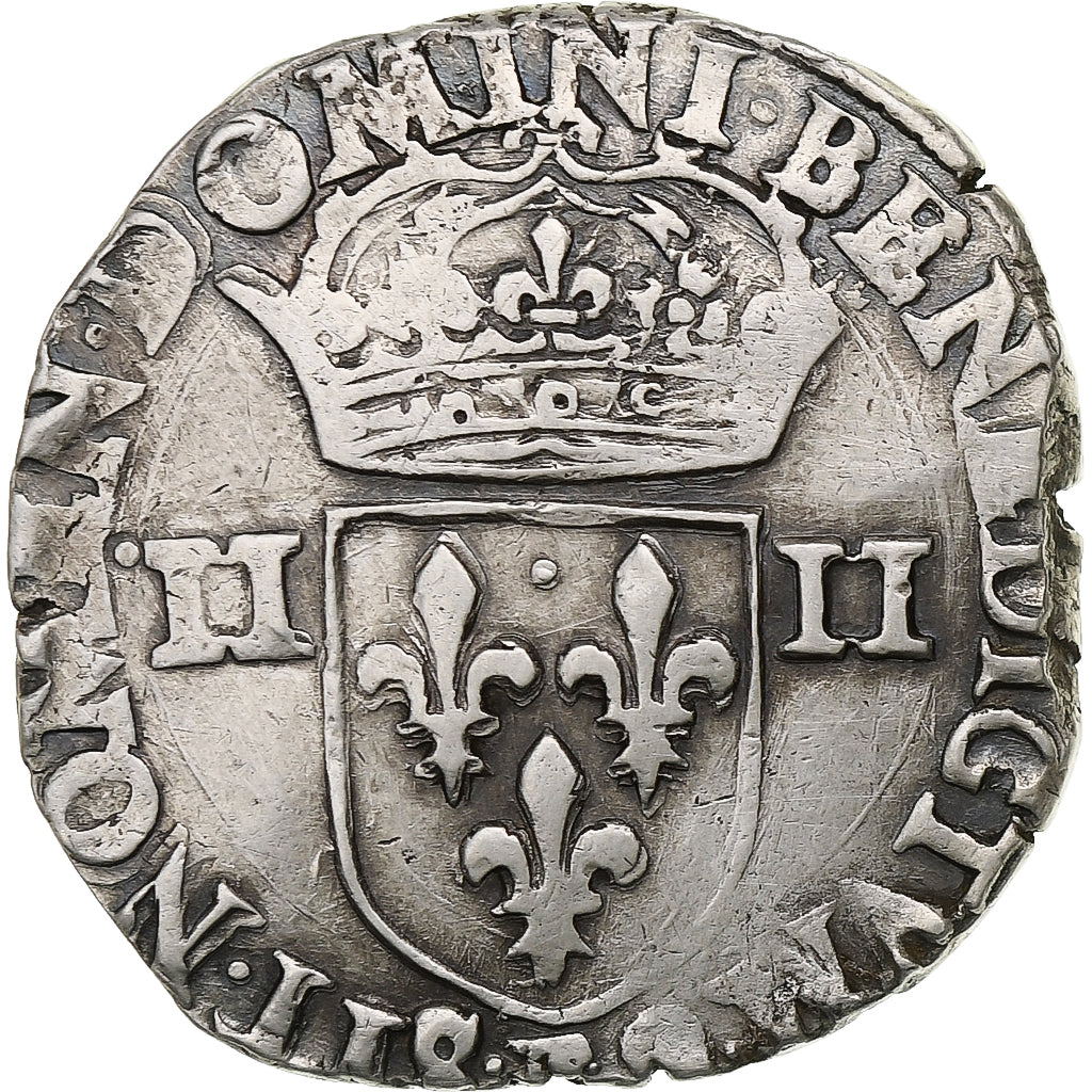 France, Henri III, 1/4 Ecu, 1584, Angers, Argent, TB+, Gadoury:494