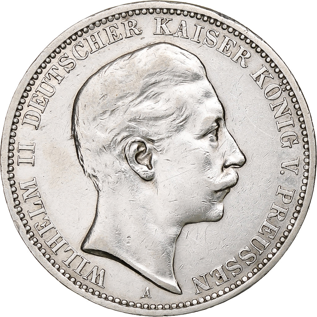 Kingdom of Prussia, Wilhelm II, 3 Mark, 1908, Berlin, Silver, EF(40-45), KM:527