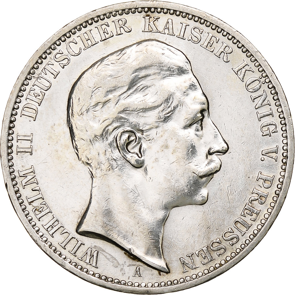 Kingdom of Prussia, Wilhelm II, 3 Mark, 1908, Berlin, Srebro, AU(50-53), KM:527