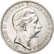 Kingdom of Prussia, Wilhelm II, 3 Mark, 1908, Berlin, Srebro, AU(50-53), KM:527