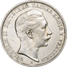 Kingdom of Prussia, Wilhelm II, 3 Mark, 1909, Berlin, Silver, EF(40-45), KM:527
