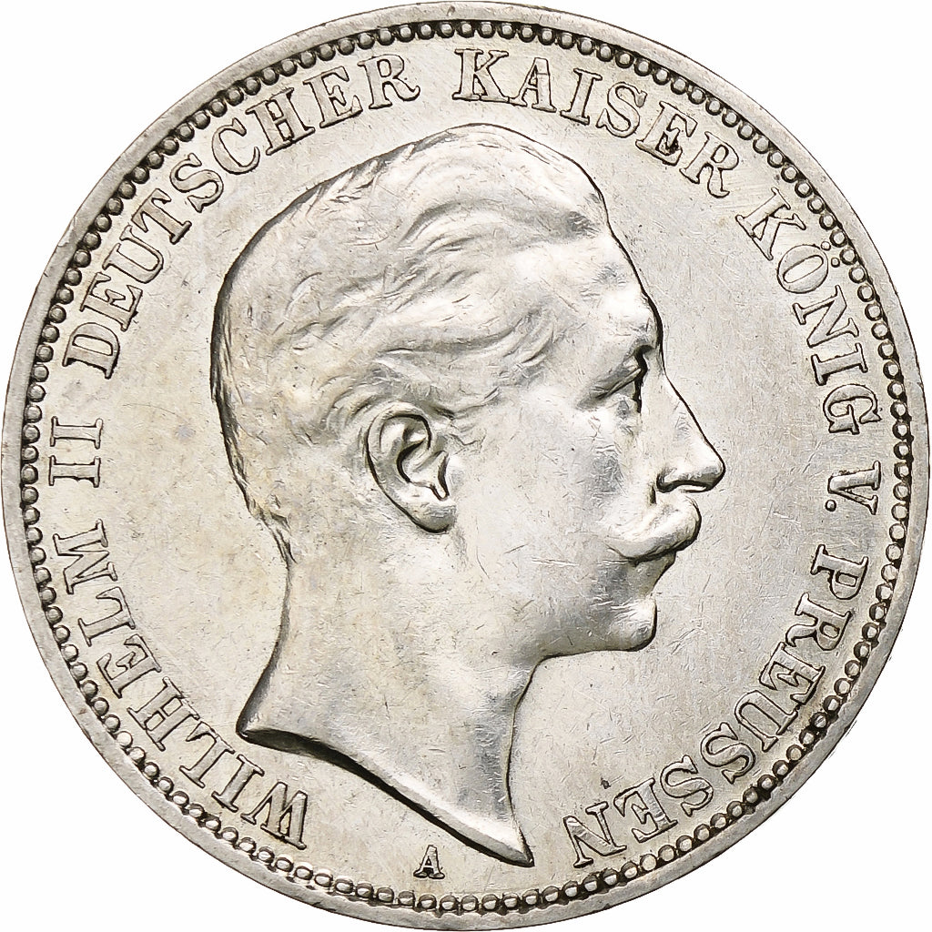 Kingdom of Prussia, Wilhelm II, 3 Mark, 1909, Berlin, Silber, SS, KM:527