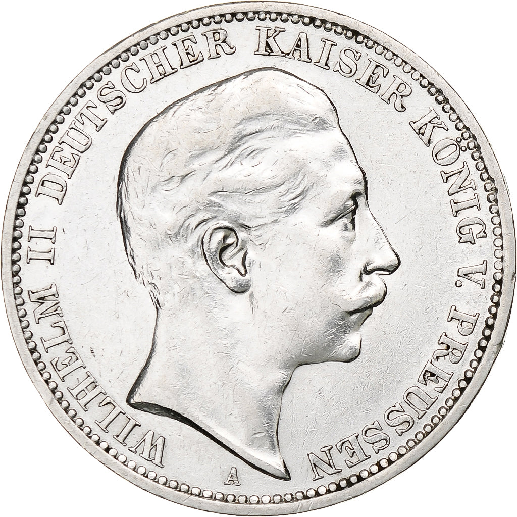 Kingdom of Prussia, Wilhelm II, 3 Mark, 1909, Berlin, Silver, EF(40-45), KM:527