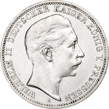 Kingdom of Prussia, Wilhelm II, 3 Mark, 1909, Berlin, Silver, EF(40-45), KM:527