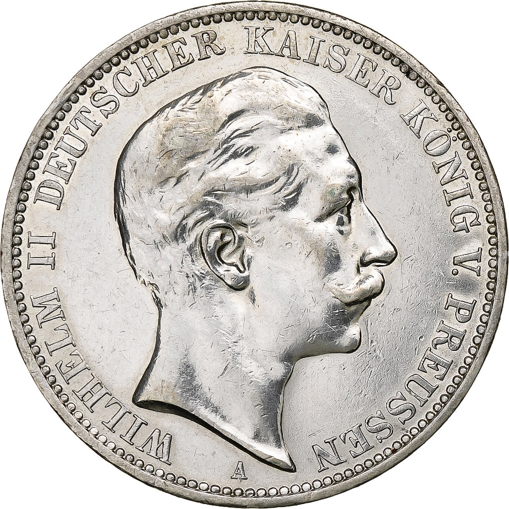 Kingdom of Prussia, Wilhelm II, 3 Mark, 1910, Berlin, Silver, EF(40-45), KM:527
