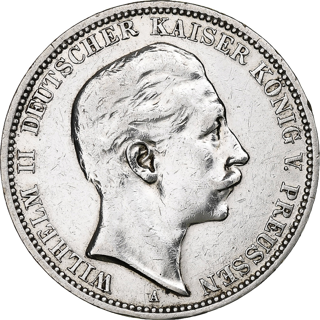 Kingdom of Prussia, Wilhelm II, 3 Mark, 1910, Berlin, Silver, EF(40-45), KM:527