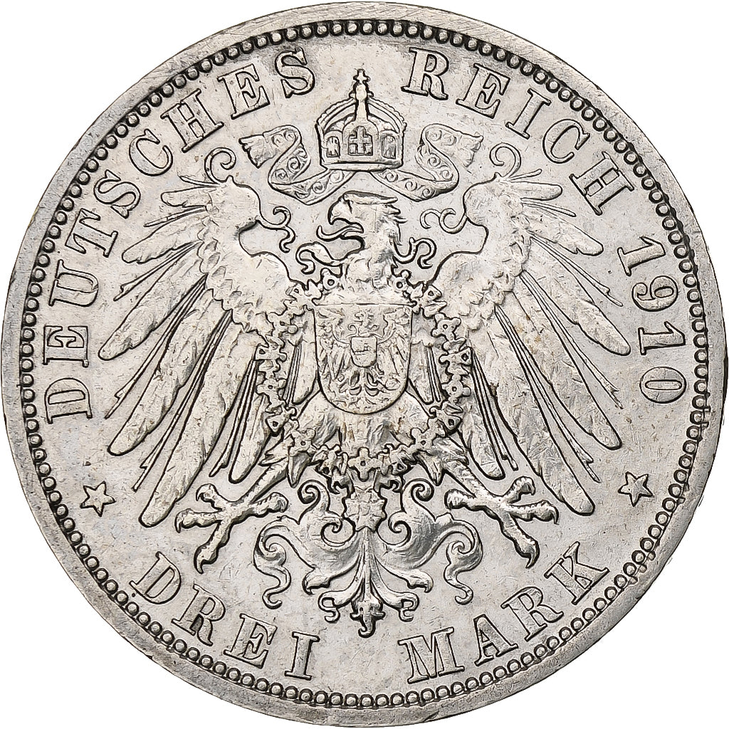 Kingdom of Prussia, Wilhelm II, 3 Mark, 1910, Berlin, Argento, BB, KM:527