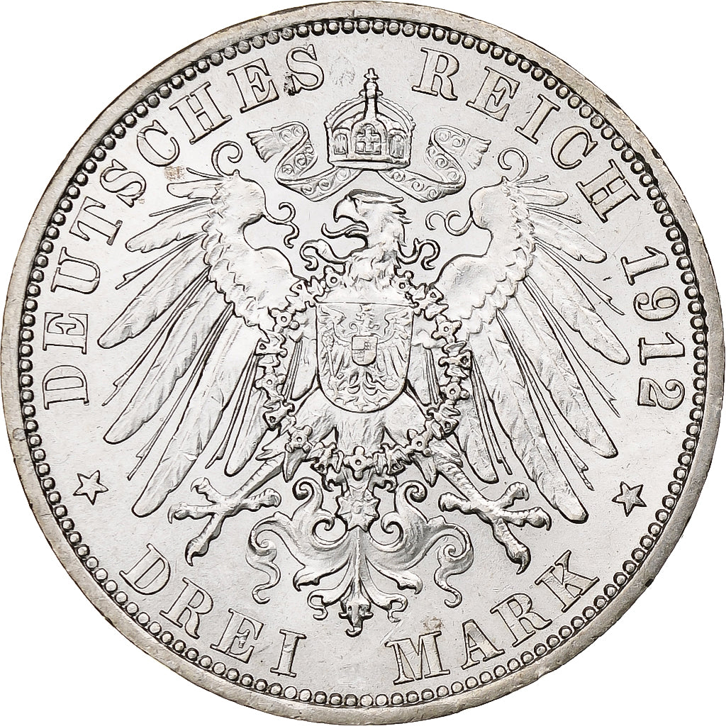 Kingdom of Prussia, Wilhelm II, 3 Mark, 1912, Berlin, Zilver, PR, KM:527