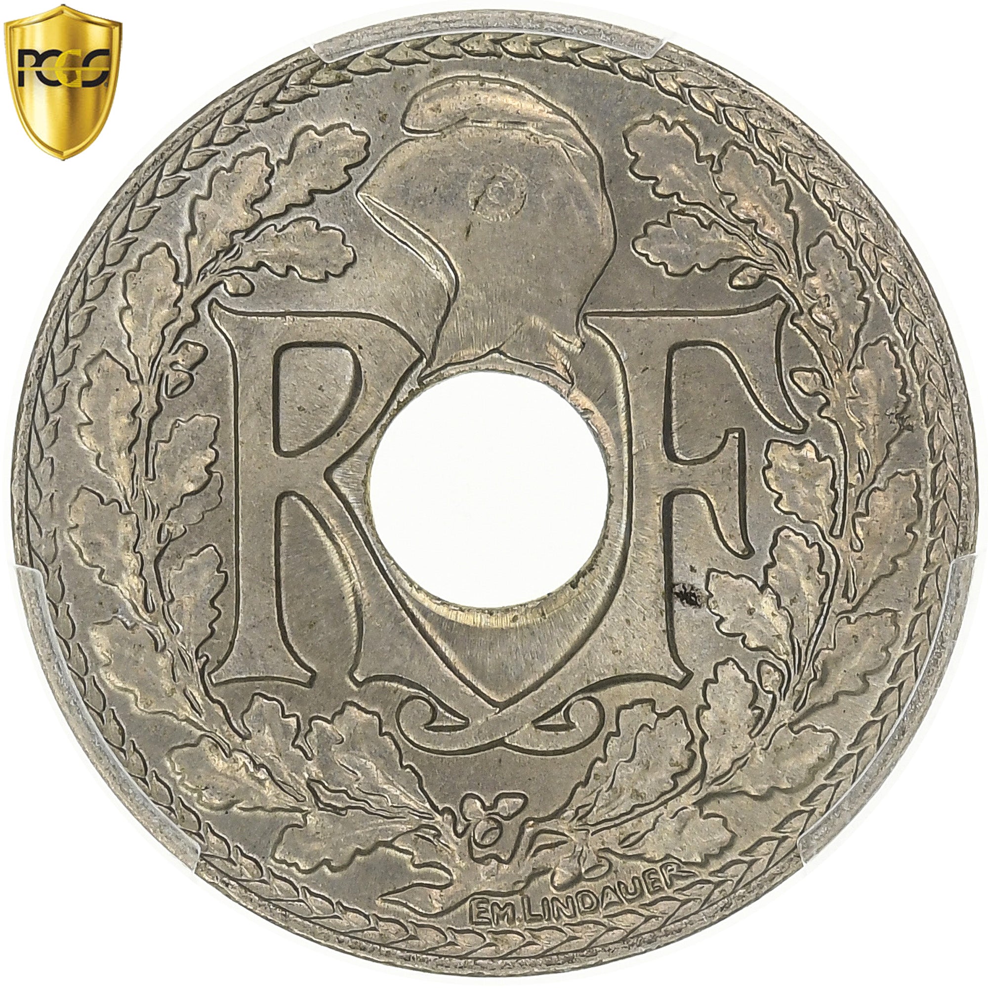 France, 10 Centimes, Lindauer, .1938., Paris, Maillechort, PCGS, FDC