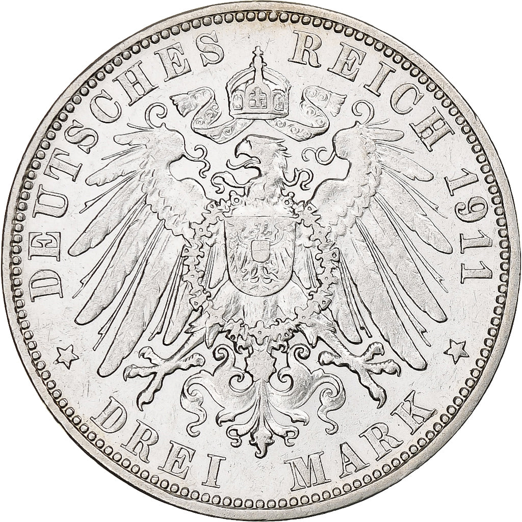Deutschland, City of Hamburg, 3 Mark, 1911, Hamburg, Silber, SS+, KM:620