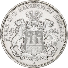 Niemcy, City of Hamburg, 3 Mark, 1912, Hamburg, Srebro, AU(50-53), KM:620