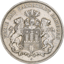 Duitsland, City of Hamburg, 3 Mark, 1911, Hamburg, Zilver, PR, KM:620