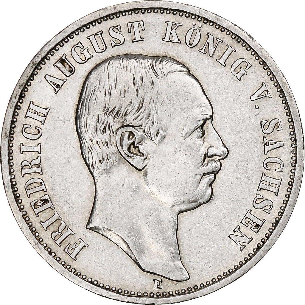 Germany, Kingdom of Saxony, Friedrich August III, 3 Mark, 1909, Muldenhütten
