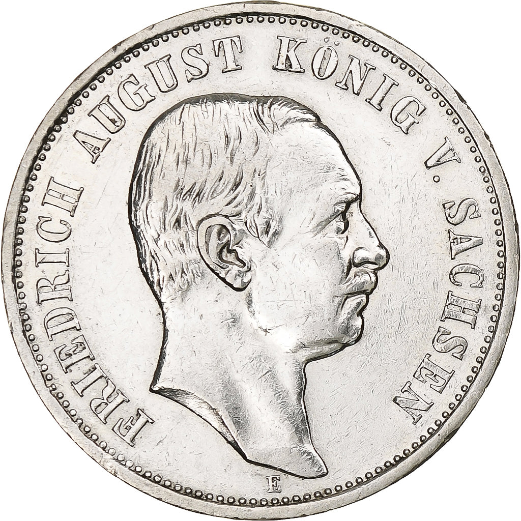 Germany, Kingdom of Saxony, Friedrich August III, 3 Mark, 1909, Muldenhütten