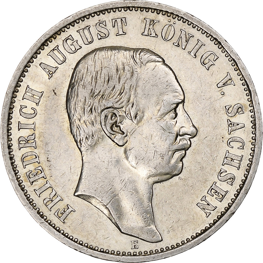 Germany, Kingdom of Saxony, Friedrich August III, 3 Mark, 1910, Muldenhütten