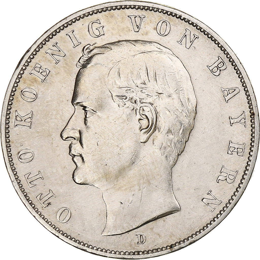 Germany, Kingdom of Bavaria, Otto, 3 Mark, 1908, Munich, Silver, EF(40-45)