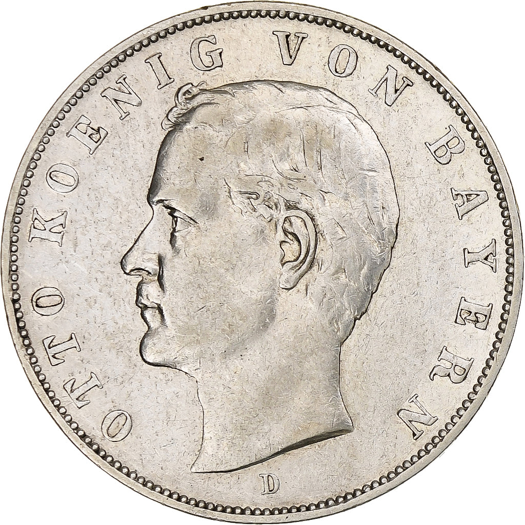 Germania, Kingdom of Bavaria, Otto, 3 Mark, 1909, Munich, Argento, BB, KM:996
