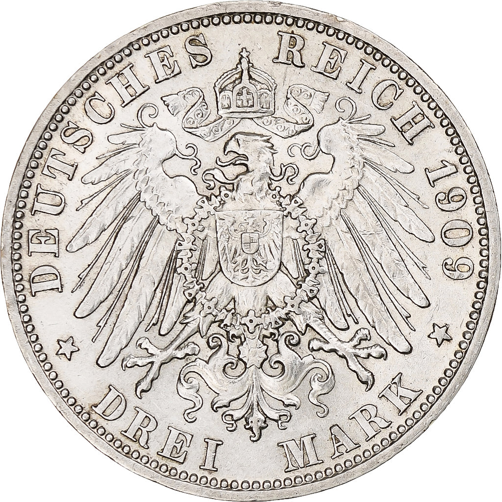 Deutschland, Kingdom of Bavaria, Otto, 3 Mark, 1909, Munich, Silber, SS, KM:996