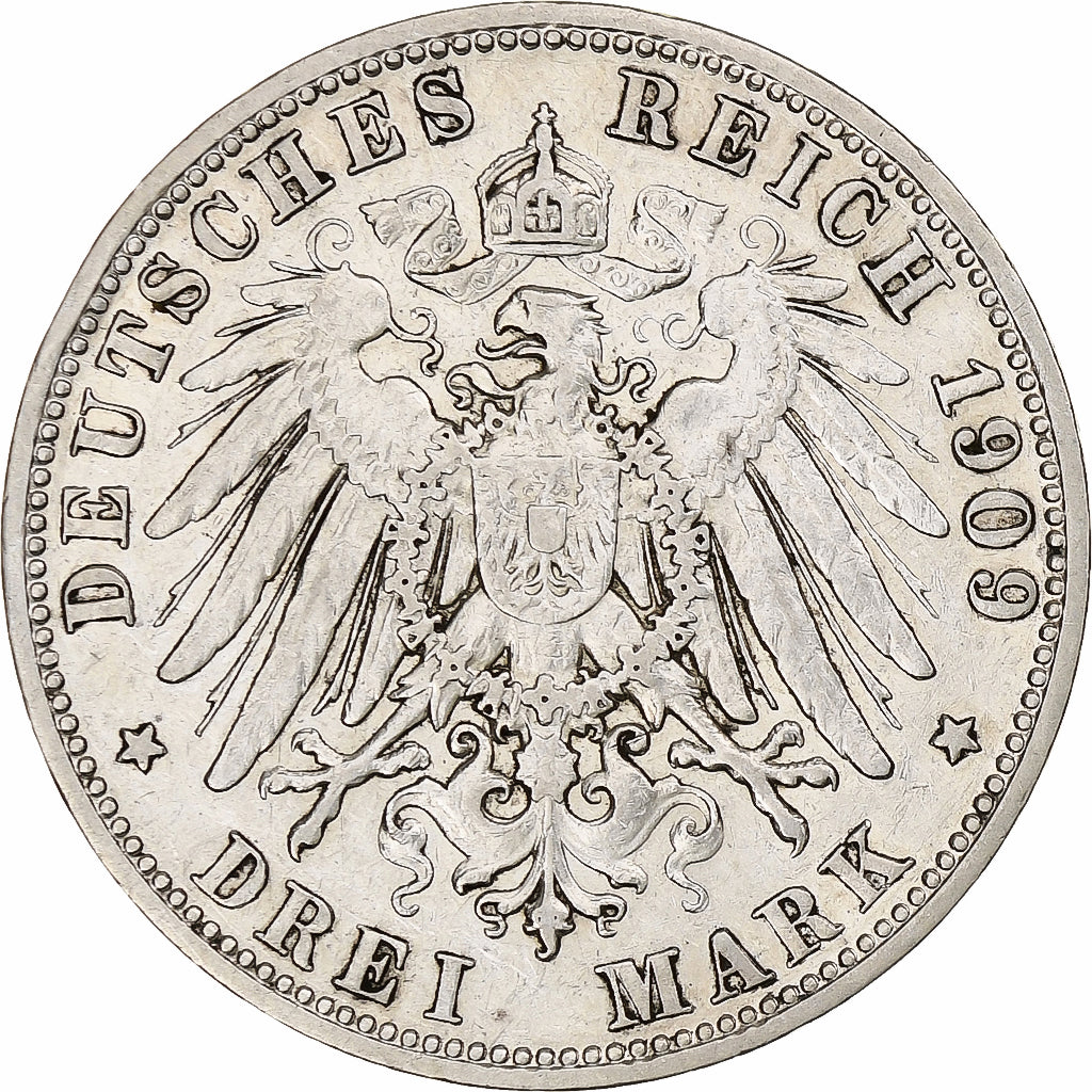 Germany, Kingdom of Bavaria, Otto, 3 Mark, 1909, Munich, Silver, EF(40-45)