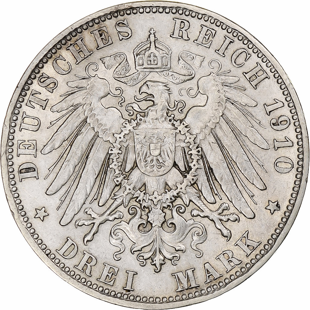 Germany, Kingdom of Bavaria, Otto, 3 Mark, 1910, Munich, Silver, EF(40-45)
