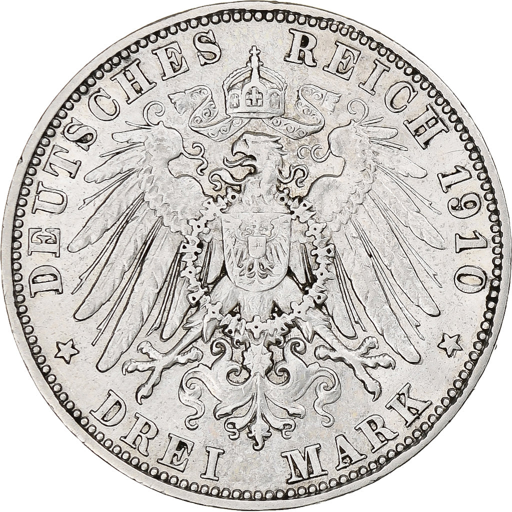 Germany, Kingdom of Bavaria, Otto, 3 Mark, 1910, Munich, Silver, EF(40-45)