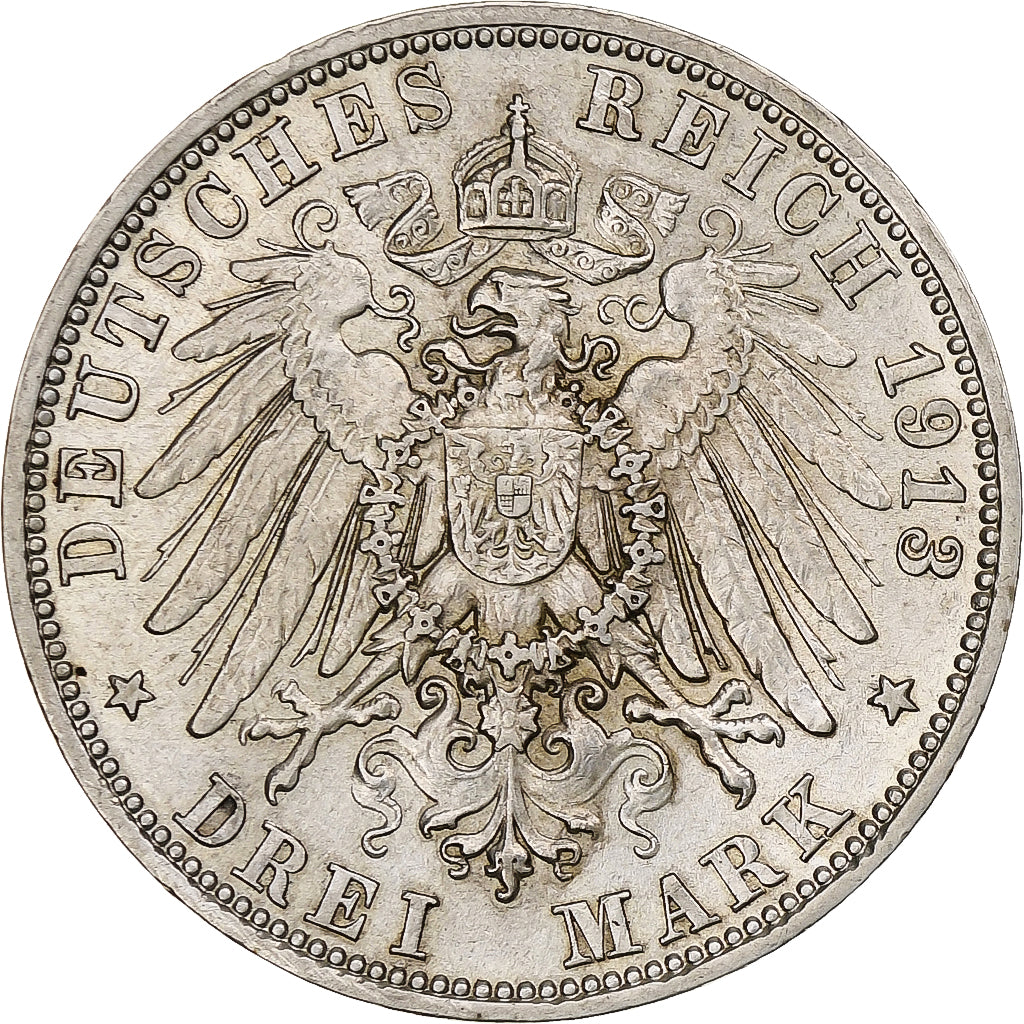 Germany, Kingdom of Bavaria, Otto, 3 Mark, 1913, Munich, Silver, EF(40-45)