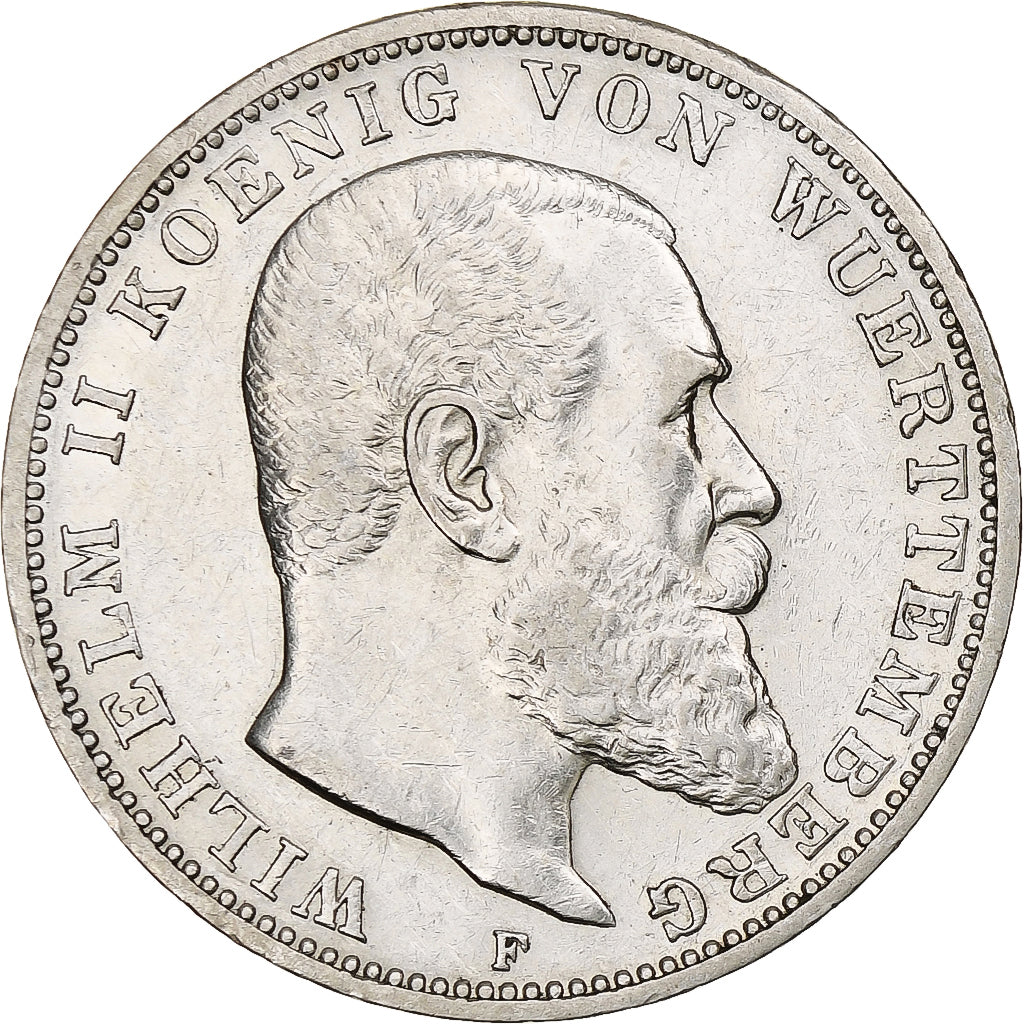 Duitsland, Kingdom of Württemberg, Wilhelm II, 3 Mark, 1911, Stuttgart, Zilver