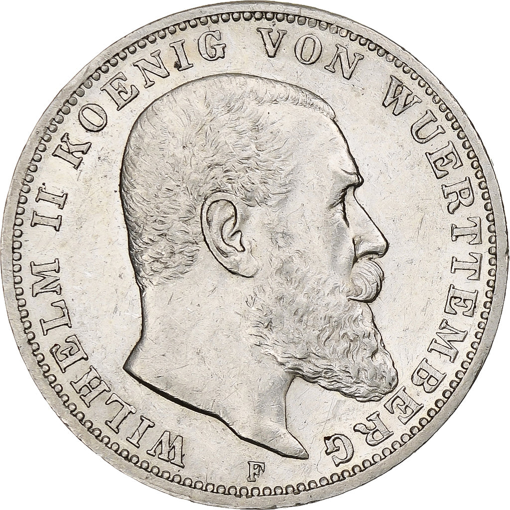 Germany, Kingdom of Württemberg, Wilhelm II, 3 Mark, 1912, Stuttgart, Silver