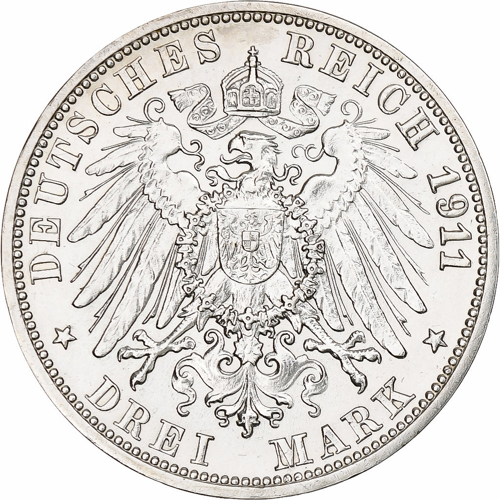 Allemagne, Royaume de Wurtemberg, Wilhelm II, 3 Mark, Mariage, 1911