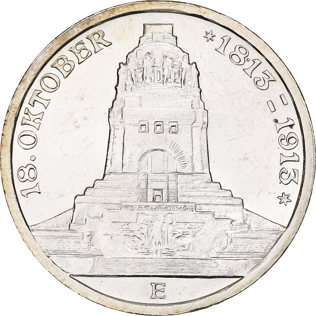 Allemagne, Royaume de Saxe, Friedrich August III, 3 Mark, Battle of Leipzig