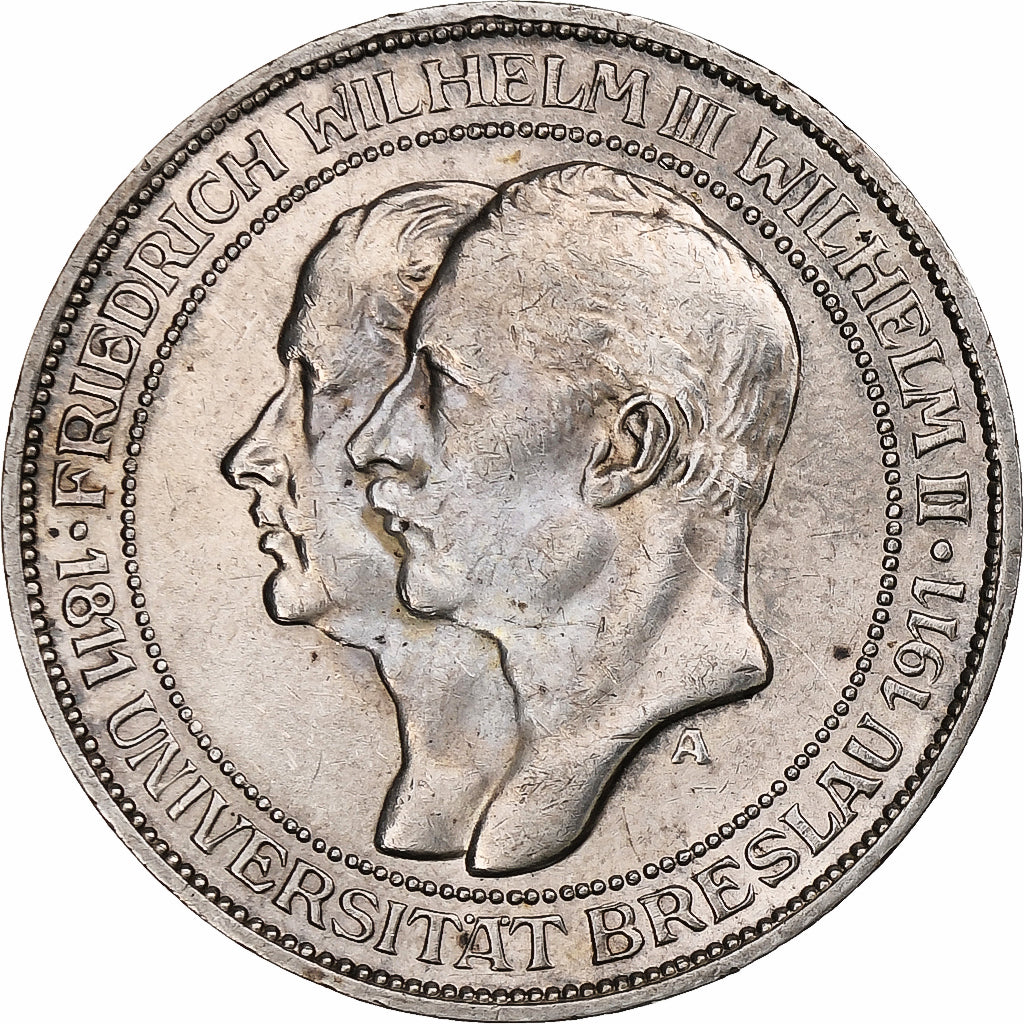 Kingdom of Prussia, Wilhelm II, 3 Mark, Wroclaw University, 1911, Berlin