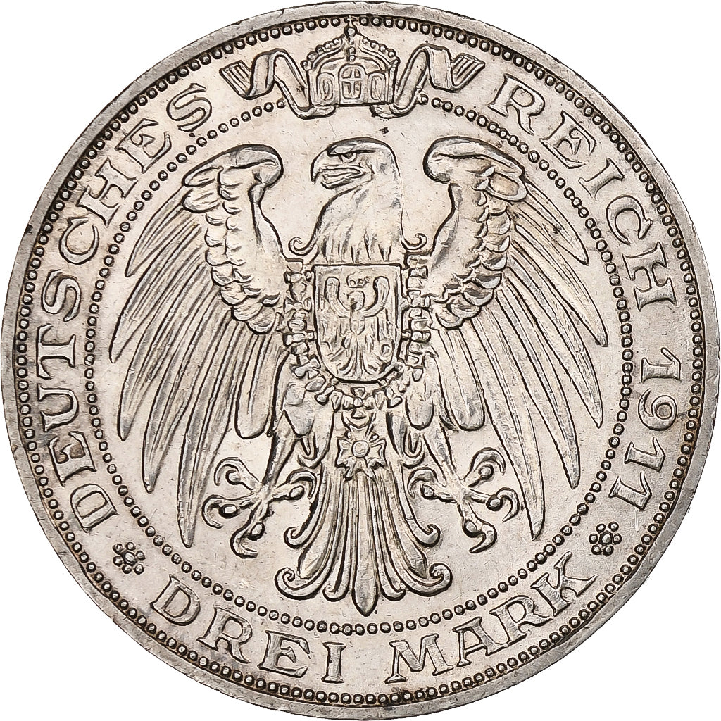 Kingdom of Prussia, Wilhelm II, 3 Mark, Wroclaw University, 1911, Berlin