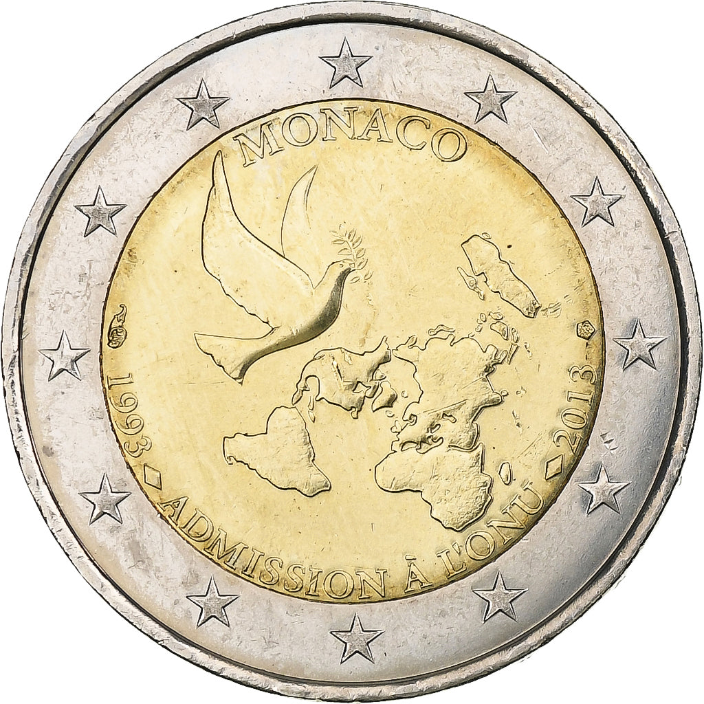 Monaco, Albert II, 2 Euro, Admission à l'ONU, 2013, Pessac, Bi-Metallic