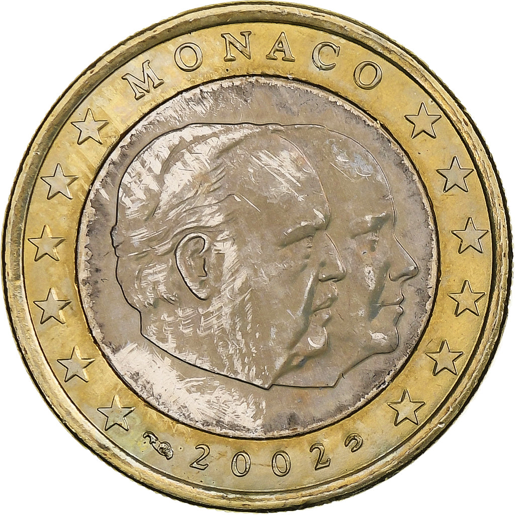 Mónaco, Rainier III & Albert, Euro, 2002, Pessac, Bimetálico, MBC, KM:173