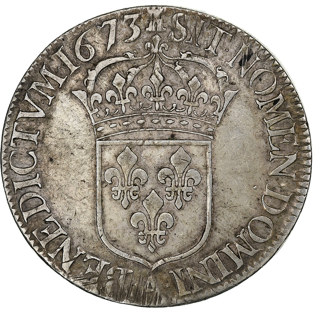 Frankreich, Louis XIV, Écu à la cravate, 1673, Paris, Silber, SS, Gadoury:209