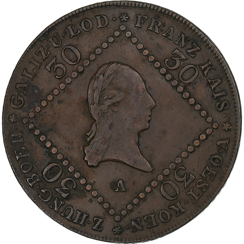 Austria, Franz I, 30 Kreuzer, 1807, Vienna, Rame, BB, KM:2149