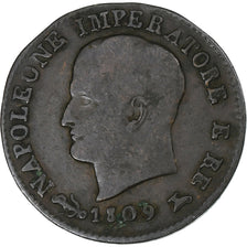 Italia, Royaume d'Italie, Napoleon I, Centesimo, 1809, Venice, Rame, MB+, KM:1.3