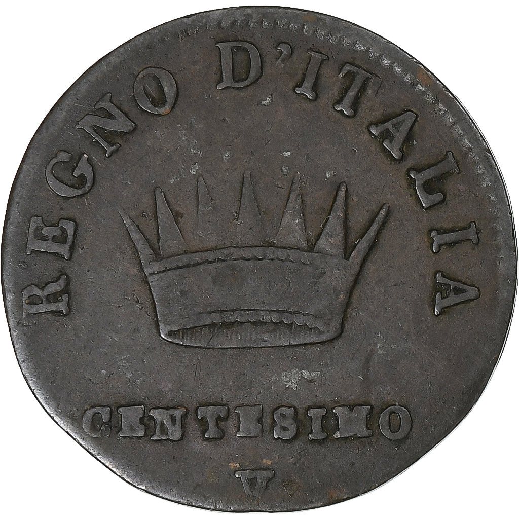 Italia, Royaume d'Italie, Napoleon I, Centesimo, 1809, Venice, Rame, MB+, KM:1.3