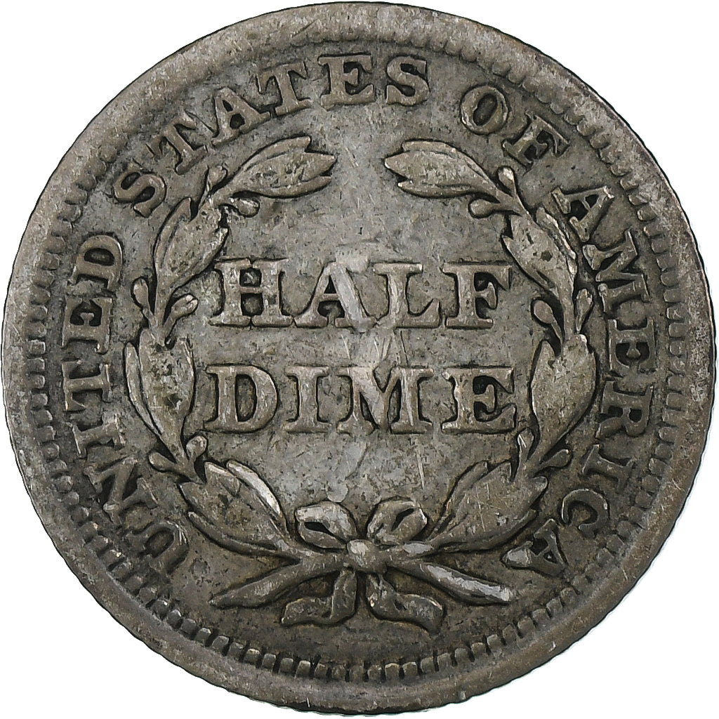 États-Unis, Half Dime, Seated Liberty, 1853, Philadelphie, Argent, TB+, KM:76