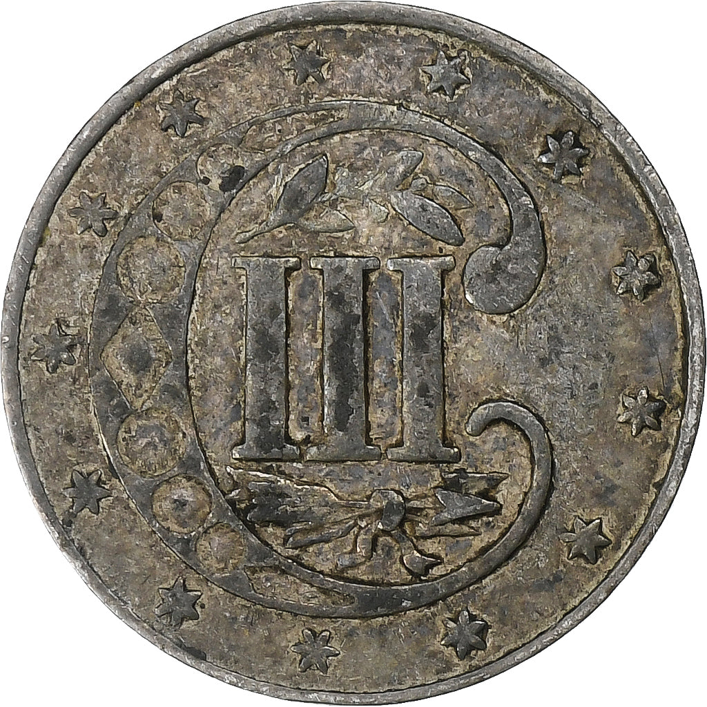 United States, 3 Cents, 1859, Philadelphia, Silver, VF(30-35), KM:88