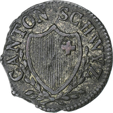 Switzerland, Canton de Schwyz, 2 Rappen, 1812, Billon, VF(30-35), KM:61