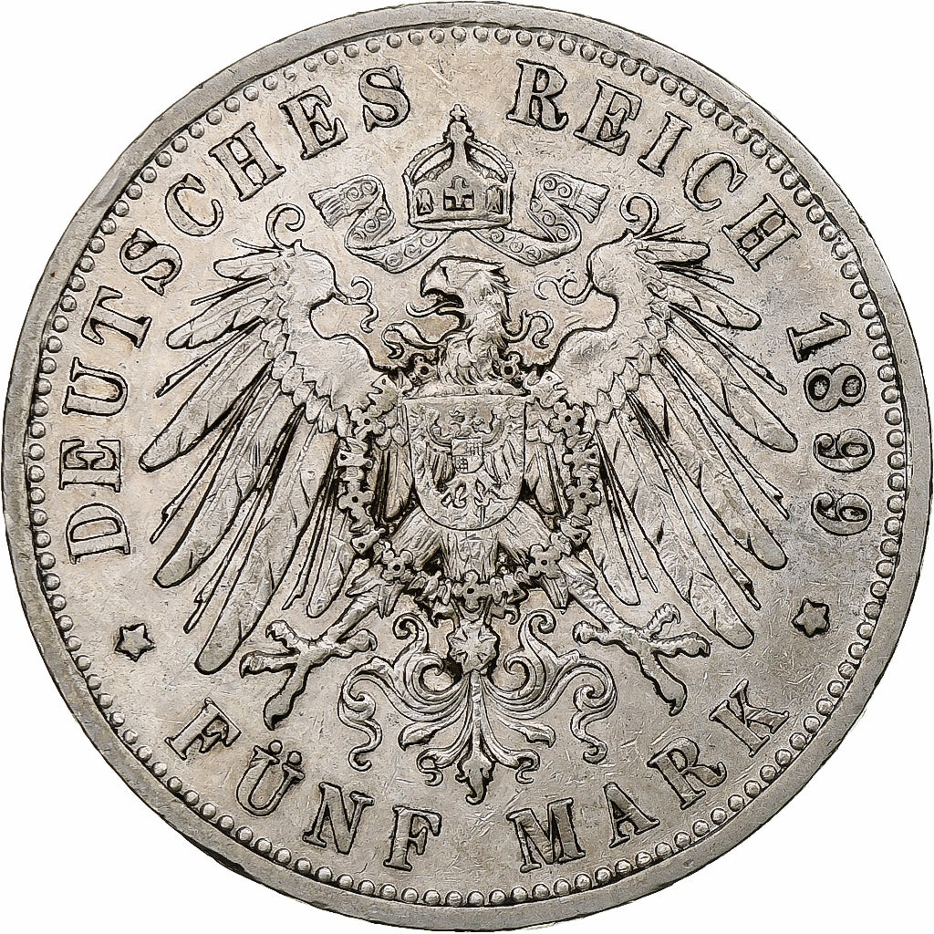 Kingdom of Prussia, Wilhelm II, 5 Mark, 1899, Berlin, Silver, EF(40-45), KM:523