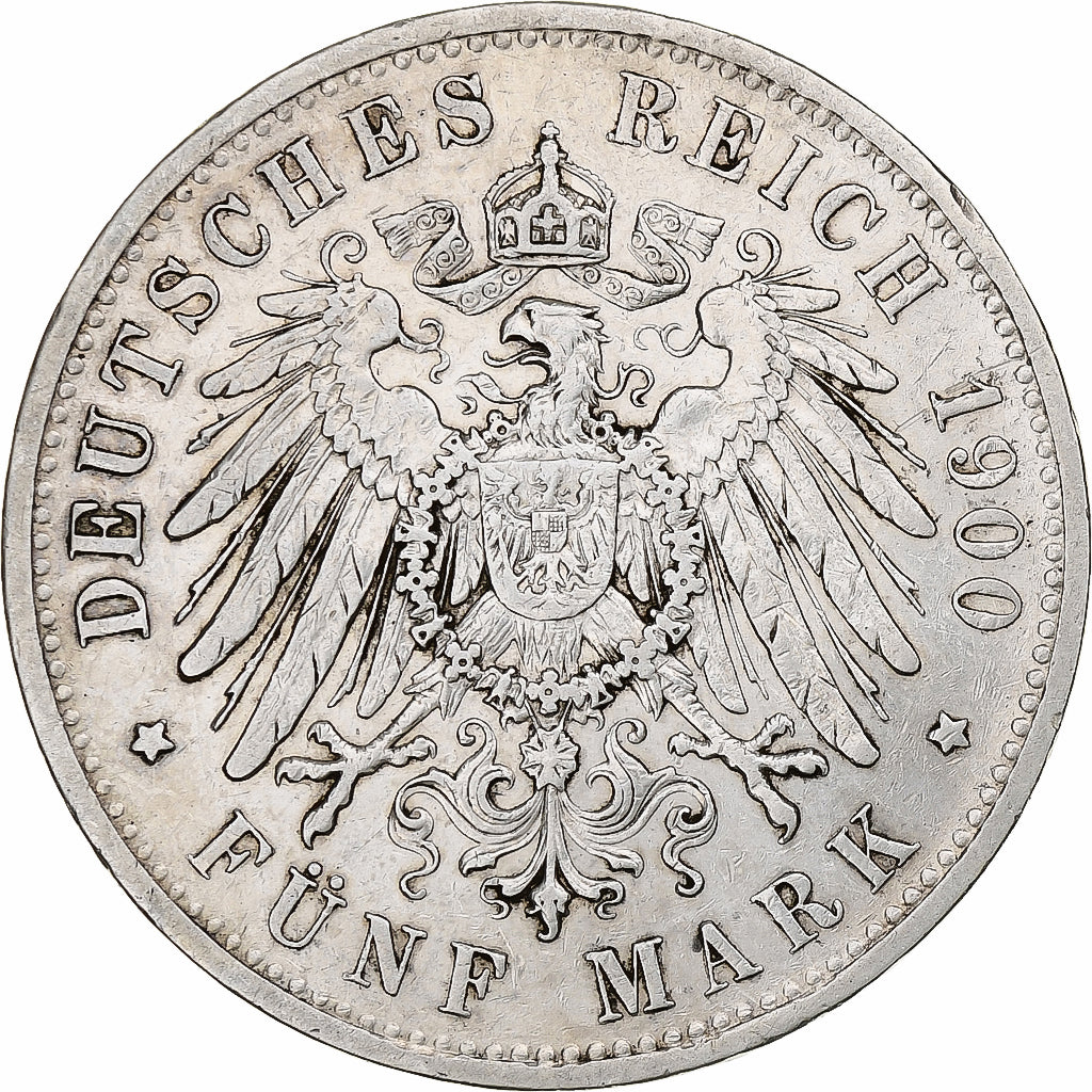 Kingdom of Prussia, Wilhelm II, 5 Mark, 1900, Berlin, Silver, EF(40-45), KM:523