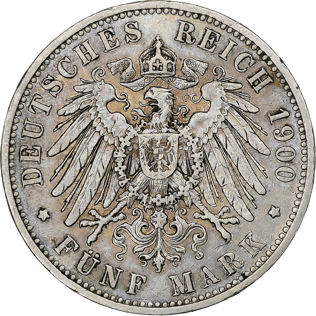 Kingdom of Prussia, Wilhelm II, 5 Mark, 1900, Berlin, Silver, EF(40-45), KM:523