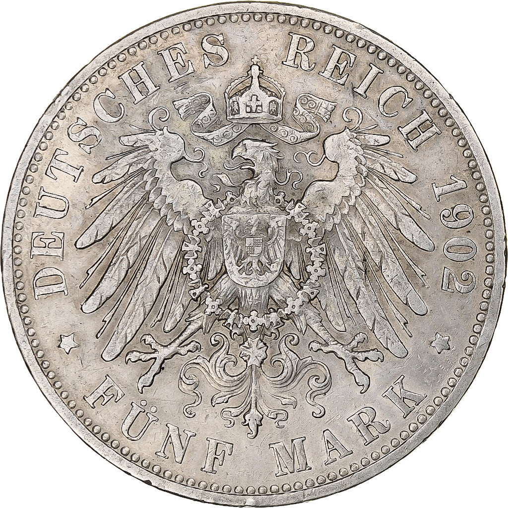 Kingdom of Prussia, Wilhelm II, 5 Mark, 1902, Berlin, Silver, EF(40-45), KM:523