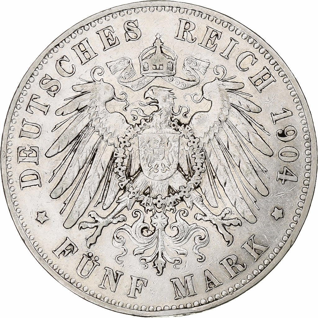 Kingdom of Prussia, Wilhelm II, 5 Mark, 1904, Berlin, Silver, EF(40-45), KM:523