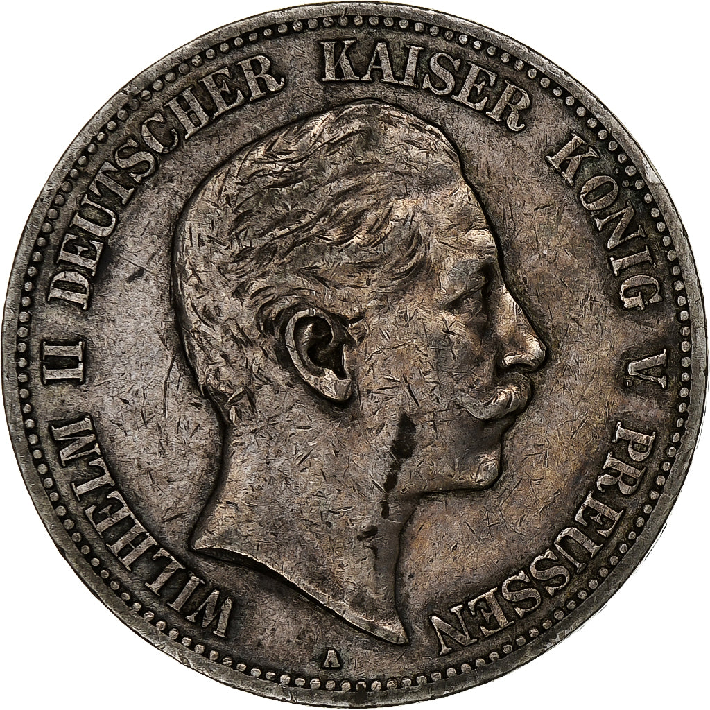 Kingdom of Prussia, Wilhelm II, 5 Mark, 1908, Berlin, Silver, EF(40-45), KM:523