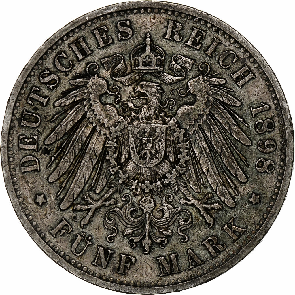 Kingdom of Prussia, Wilhelm II, 5 Mark, 1908, Berlin, Silver, EF(40-45), KM:523