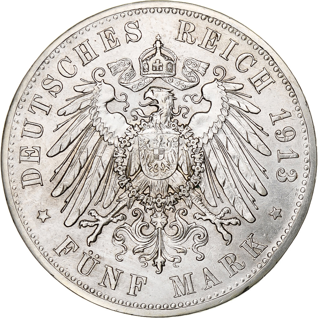 Royaume de Prusse, Wilhelm II, 5 Mark, 1913, Berlin, Argent, TTB+, KM:536